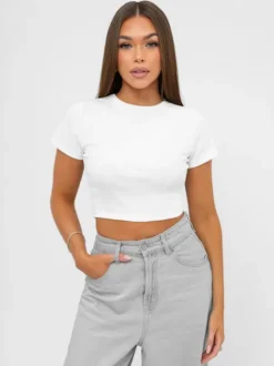 Clearance Damen T-Shirt JS/96T666/1 Damen T-shirts Ohne Motiv