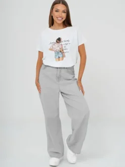 Discount Damen T-Shirt JS/95T2573/1 Damen T-shirts Mit Motiv