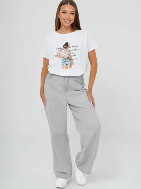 Discount Damen T-Shirt JS/95T2573/1 Damen T-shirts Mit Motiv