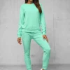 Online Damen Velours Sportanzug Dunkelpfefferminz O/8C1173/139Z Damen Velours Trainingsanzüge | Trainingsanzüge Ohne Kapuze