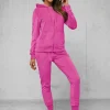 Best Damen Velours Sportanzug JS/8C1176/19Z Damen Velours Trainingsanzüge | Trainingsanzüge Mit Reißverschluss