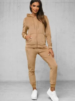 Best Damen Velours Sportanzug JS/8C1176/91Z Damen Velours Trainingsanzüge | Trainingsanzüge Mit Reißverschluss
