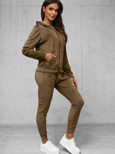 Fashion Damen Velours Sportanzug JS/8C1176/162Z Damen Velours Trainingsanzüge | Trainingsanzüge Mit Reißverschluss