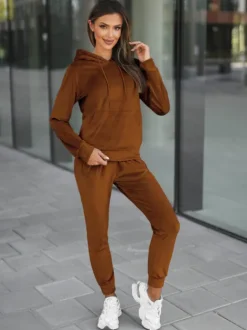Fashion Damen Velours Sportanzug O/8C1175/33 Damen Velours Trainingsanzüge | Trainingsanzüge Mit Kapuze