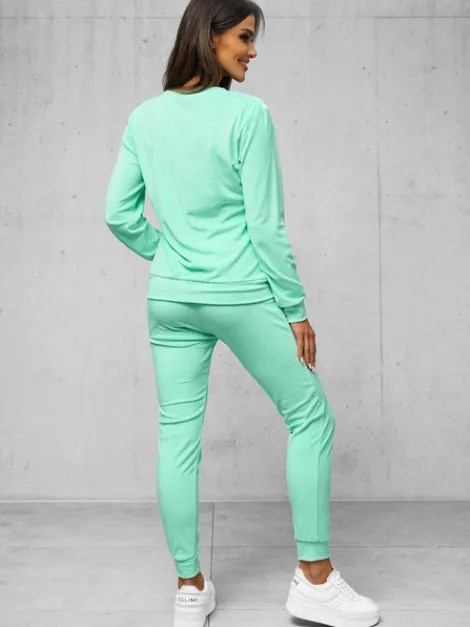 Online Damen Velours Sportanzug Dunkelpfefferminz O/8C1173/139Z Damen Velours Trainingsanzüge | Trainingsanzüge Ohne Kapuze