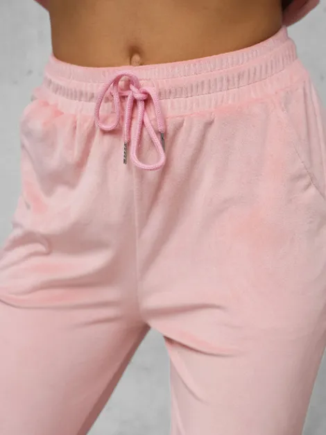 Discount Damen Velours Sportanzug Dunkelrosa JS/35C1612/20 Damen Velours Trainingsanzüge