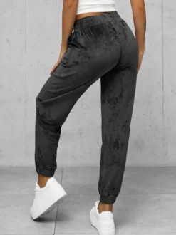 Fashion Damen Velours Sporthose Anthrazit JS/92K528/5 Damen Velour Hosen | Sporthosen