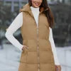 Outlet Damen Weste Camel JS/M721/84Z Damen Kapuzenwesten | Steppwesten
