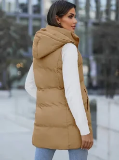 Outlet Damen Weste Camel JS/M721/84Z Damen Kapuzenwesten | Steppwesten