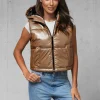 Outlet Damen Weste Gold JS/5M3190/84 Damen Kapuzenwesten | Steppwesten