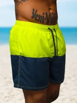Fashion Herren Badeshorts Gelb/Dunkelblau JS/HM066 Herren Badeshorts