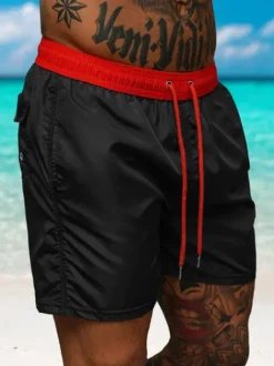 Best Herren Badeshorts Schwarz/Rot JS/17K561/1 Herren Badeshorts