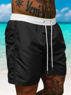 Best Herren Badeshorts Schwarz/Weiß JS/17K561/2 Herren Badeshorts