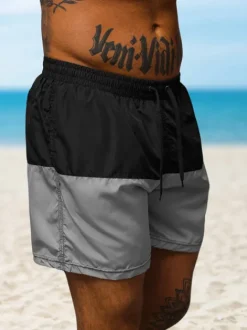 Discount Herren Badeshorts Schwarz/Grau JS/HM069 Herren Badeshorts
