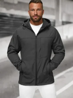 Discount Herren Übergangsjacke Dunkelgrau JS/27B6523/5 Herren Softshelljacken | Übergangsjacken