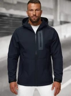 New Herren Übergangsjacke Dunkelblau JS/27B6513/25 Herren Softshelljacken | Übergangsjacken