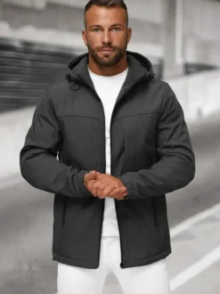 Discount Herren Übergangsjacke Dunkelgrau JS/27B6523/5 Herren Softshelljacken | Übergangsjacken