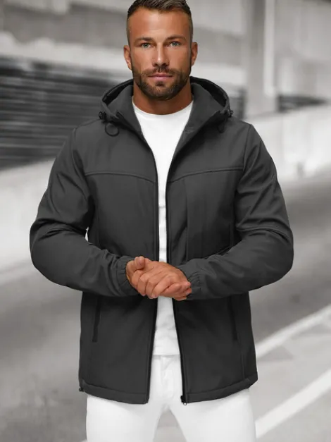 Discount Herren Übergangsjacke Dunkelgrau JS/27B6523/5 Herren Softshelljacken | Übergangsjacken