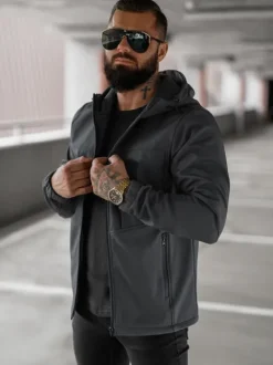 Outlet Herren Übergangsjacke Dunkelgrau JS/27B6523/5Z Herren Softshelljacken | Übergangsjacken