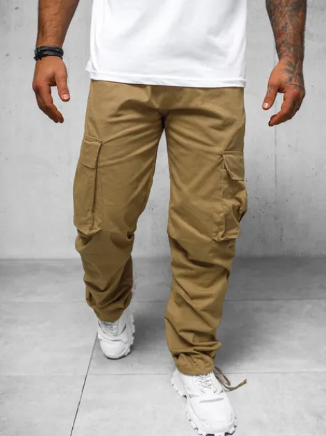 Best Herren Cargohose Camel O/G3179Z Herren Weite Herrenhosen | Cargohosen