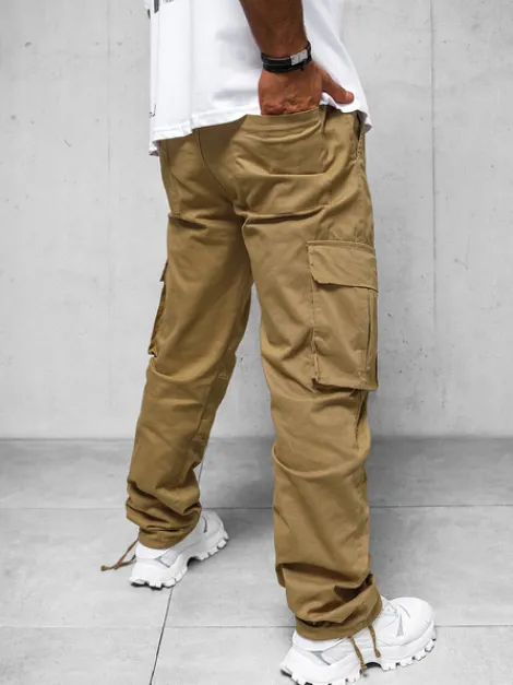 Best Herren Cargohose Camel O/G3179Z Herren Weite Herrenhosen | Cargohosen