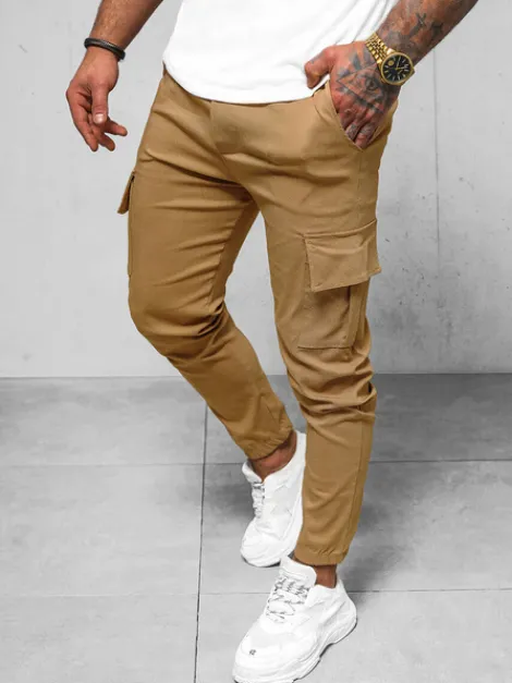 Sale Herren Chino Hose Camel O/1404SP Herren Cargohosen | Jogger Hosen