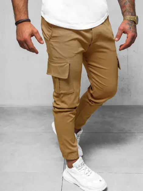 Sale Herren Chino Hose Camel O/1404SP Herren Cargohosen | Jogger Hosen