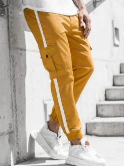 Fashion Herren Chino Jogger Camel DJ/5580 Herren Cargohosen | Jogger Hosen