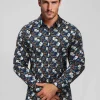 Clearance Herren Hemd Dunkelblau O/V153 Herren Langarm Hemden