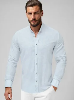 New Herren Hemd O/V150 Herren Langarm Hemden | Stehkragenhemden