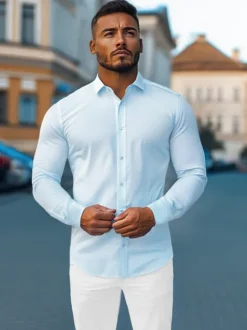 Online Herren Hemd O/V59Z Herren Langarm Hemden