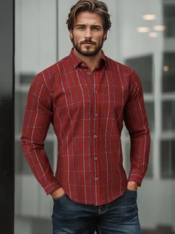 Outlet Herren Hemd O/V127 Herren Langarm Hemden | Kariertehemden