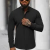 Clearance Herren Hemd O/V111 Herren Langarm Hemden | Stehkragenhemden