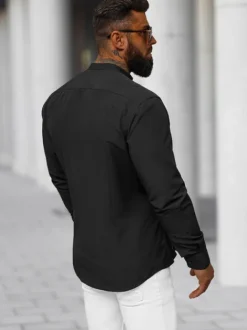 Clearance Herren Hemd O/V111 Herren Langarm Hemden | Stehkragenhemden