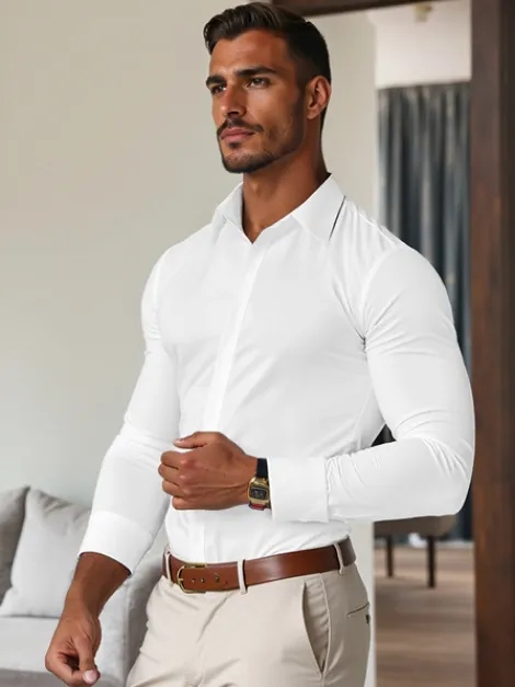 Fashion Herren Hemd O/V76Z Herren Langarm Hemden