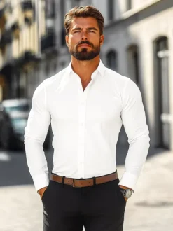 Hot Herren Hemd O/V01Z Herren Langarm Hemden