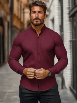 Best Herren Hemd O/V57Z Herren Langarm Hemden