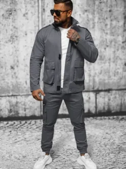 Clearance Herren Jacke Anthrazit O/G3035 Herren Übergangsjacken | Jacken