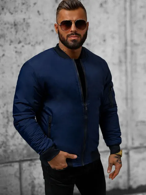 Fashion Herren Jacke Dunkelblau JS/AK95Z Herren Bomberjacken | Übergangsjacken