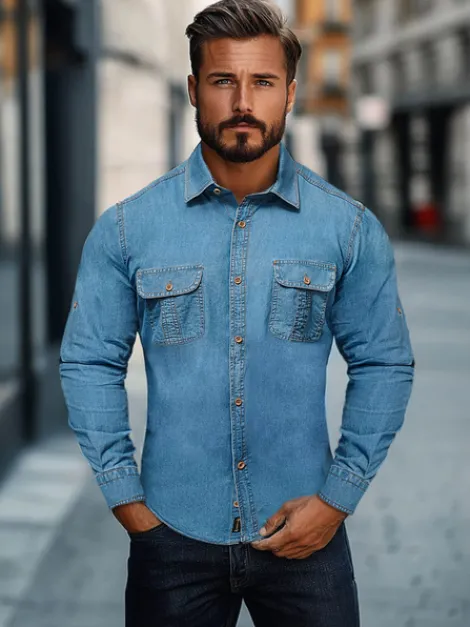 Best Herren Jeanshemd O/450246Z Herren Langarm Hemden | Jeanshemden