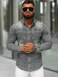 New Herren Jeanshemd NB/MC712GZ Herren Langarm Hemden | Jeanshemden
