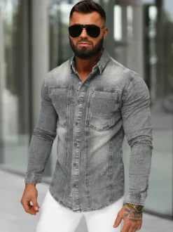 New Herren Jeanshemd NB/MC712GZ Herren Langarm Hemden | Jeanshemden