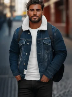 Sale Herren Jeansjacke Sherpa NB/MJ516BSZ Herren Jeansjacken | Übergangsjacken