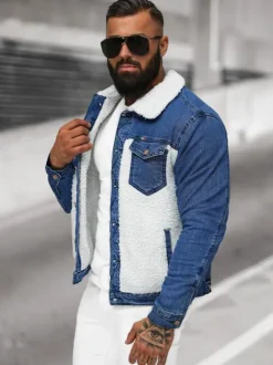 Fashion Herren Jeansjacke Sherpa NB/MJ533BZ Herren Jeansjacken | Übergangsjacken