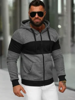 Clearance Herren Kapuzenpullover Anthrazit JS/8B1337/5 Herren Sweatshirts Ohne Print | Kapuzenpullover