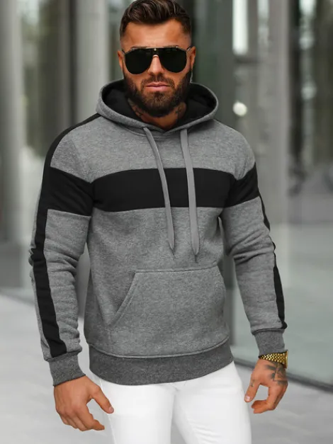 Online Herren Kapuzenpullover Anthrazit JS/8B1309/5 Herren Sweatshirts Ohne Print | Kapuzenpullover