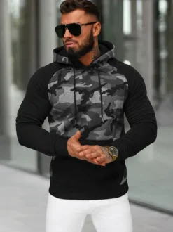 New Herren Kapuzenpullover Anthrazit JS/8B158/5 Herren Sweatshirts Mit Print | Kapuzenpullover