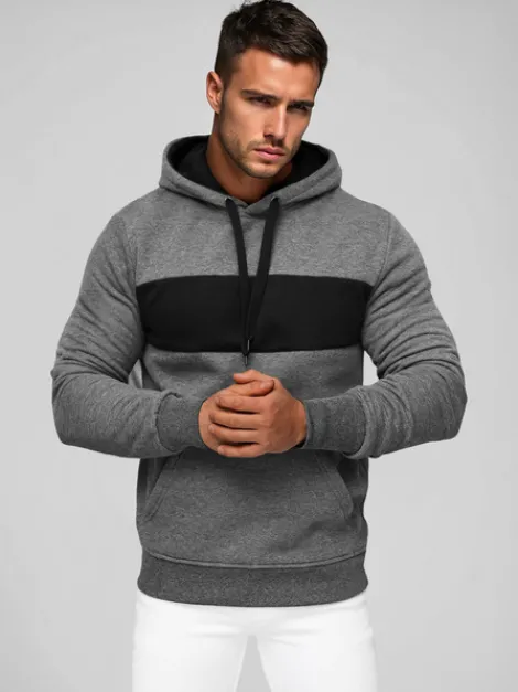 Clearance Herren Kapuzenpullover Anthrazit JS/8B1315/5Z Herren Sweatshirts Ohne Print | Kapuzenpullover