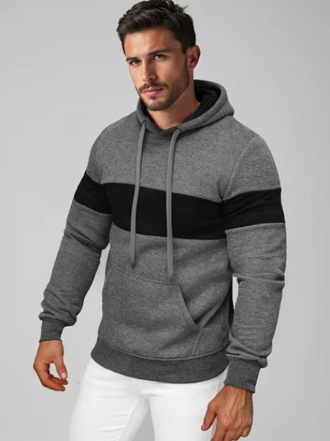 Discount Herren Kapuzenpullover Anthrazit JS/8B1316/5Z Herren Sweatshirts Ohne Print | Kapuzenpullover