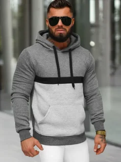 New Herren Kapuzenpullover Anthrazit JS/8B1319/5 Herren Sweatshirts Ohne Print | Kapuzenpullover